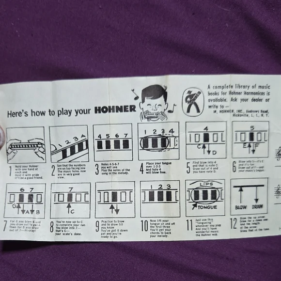 Hohner Marine Band German 1896 Harmonica with Case And Original Inserts NWOT - Picture 4 of 8